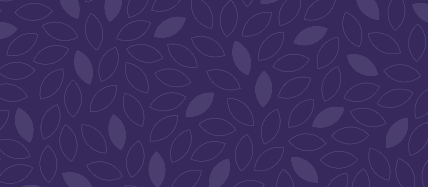 Graphic of leaves in different shapes of purple