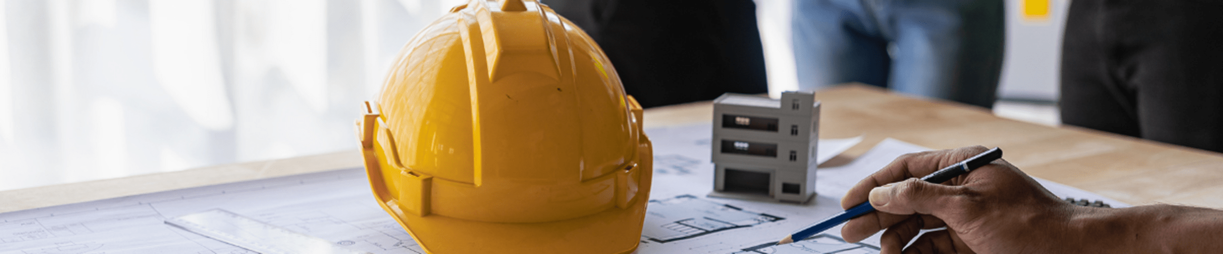 Hard hat in office space