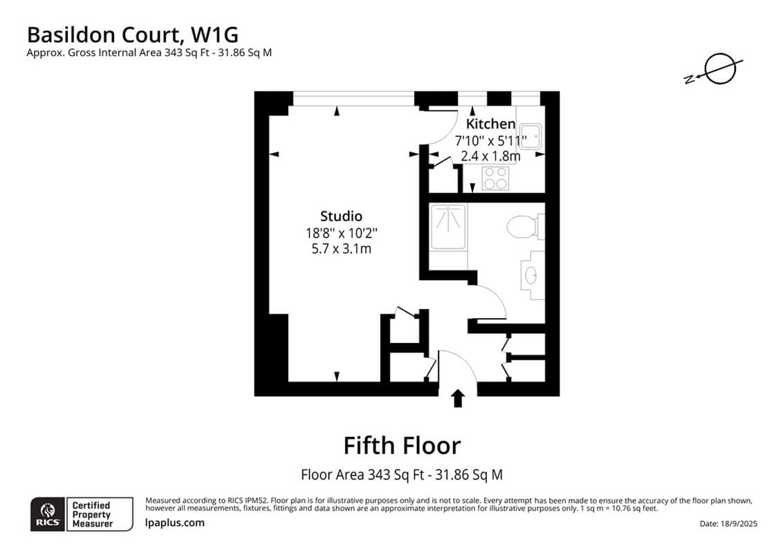 1 bedroom flat, Basildon Court, 28 Devonshire Street W1G - Available